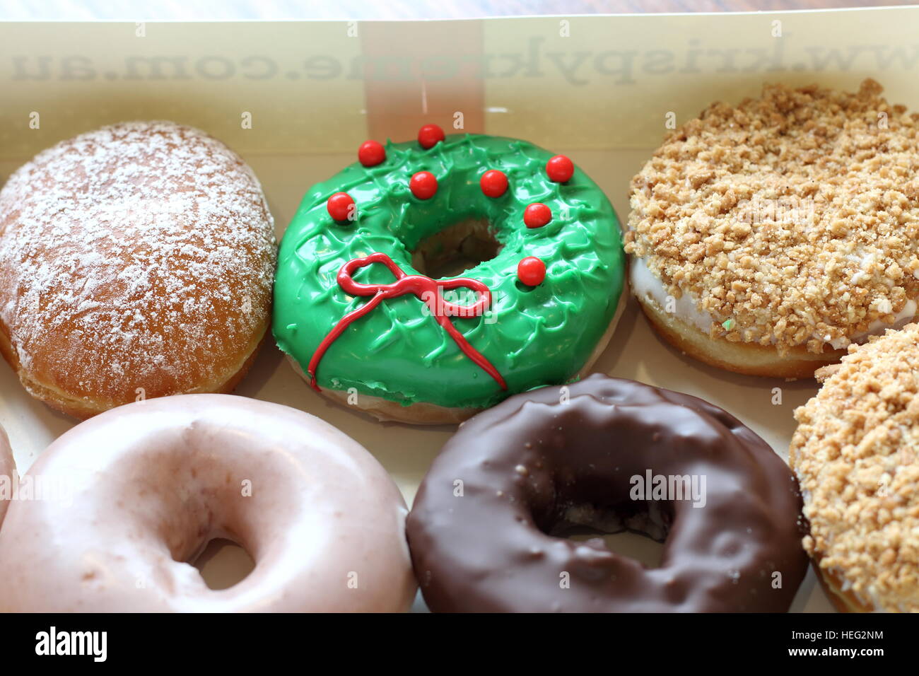 Selection of Australian Krispy Kreme donuts in a box Stock Photo Alamy