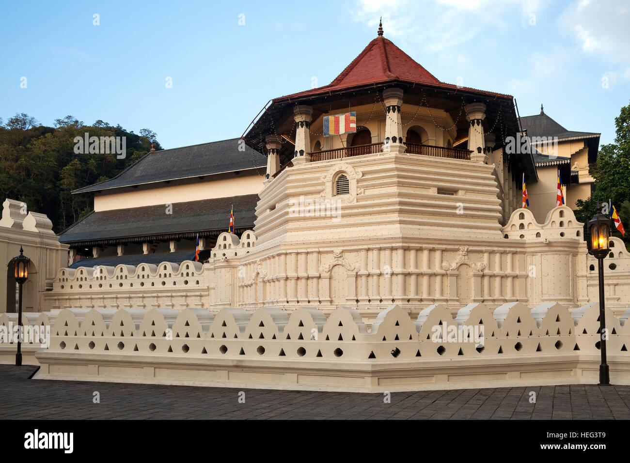 Temple of the Sacred Tooth Relic, Kandy, Central Province, Sri Lanka Stock Photo