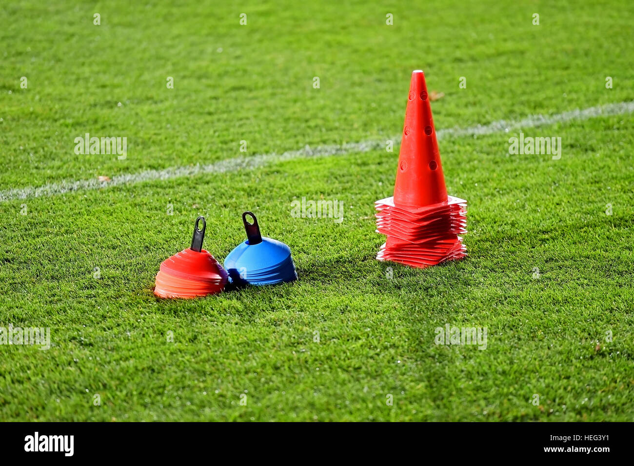 Cones for football training hi-res stock photography and images
