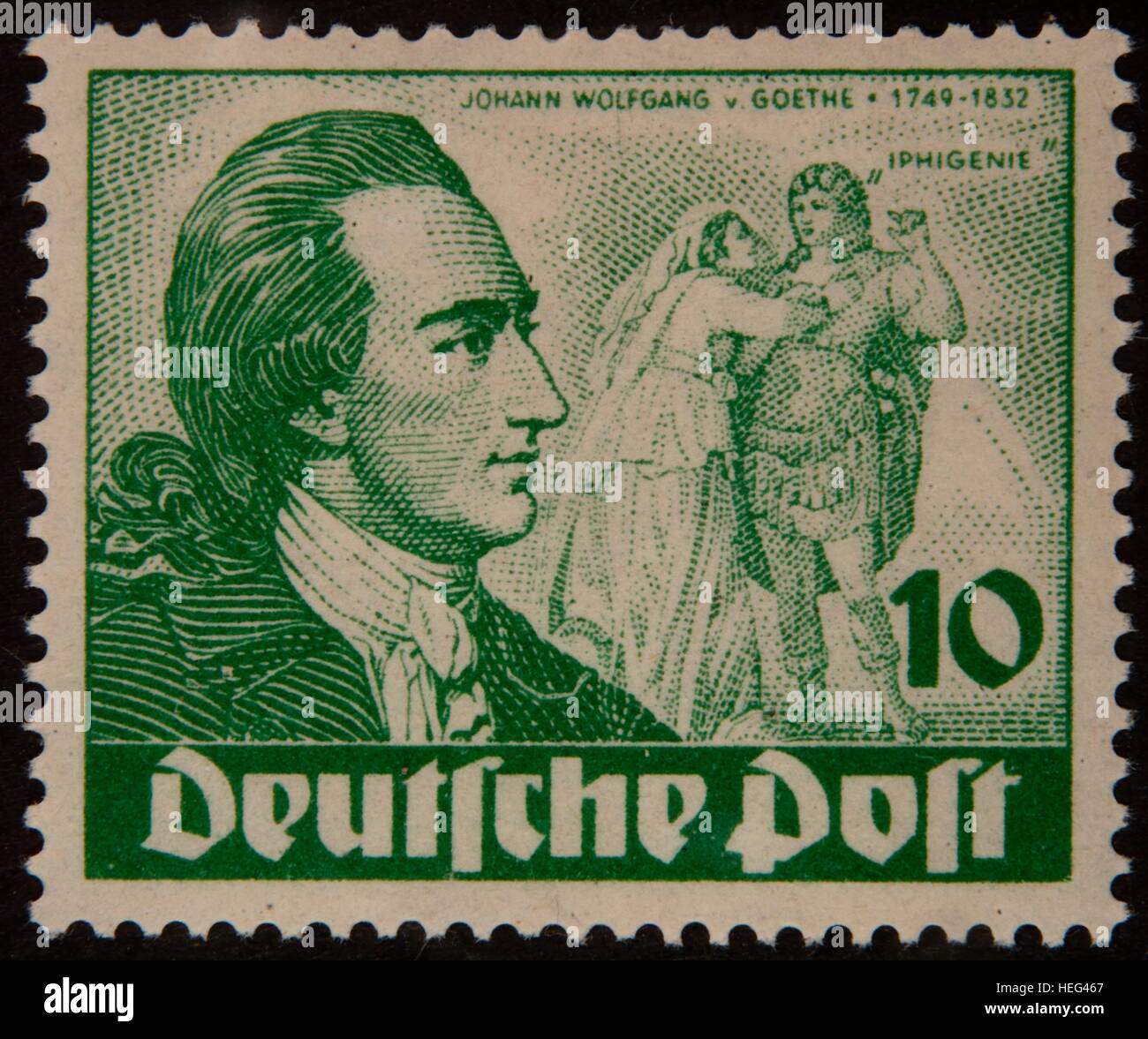 Johann Wolfgang von Goethe, German writer and statesman, portrait on 