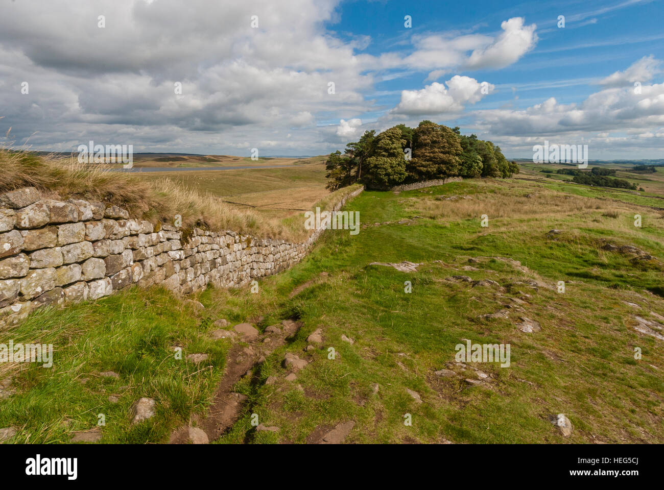 Hadrian's Wall in Northern England. Stock Photo