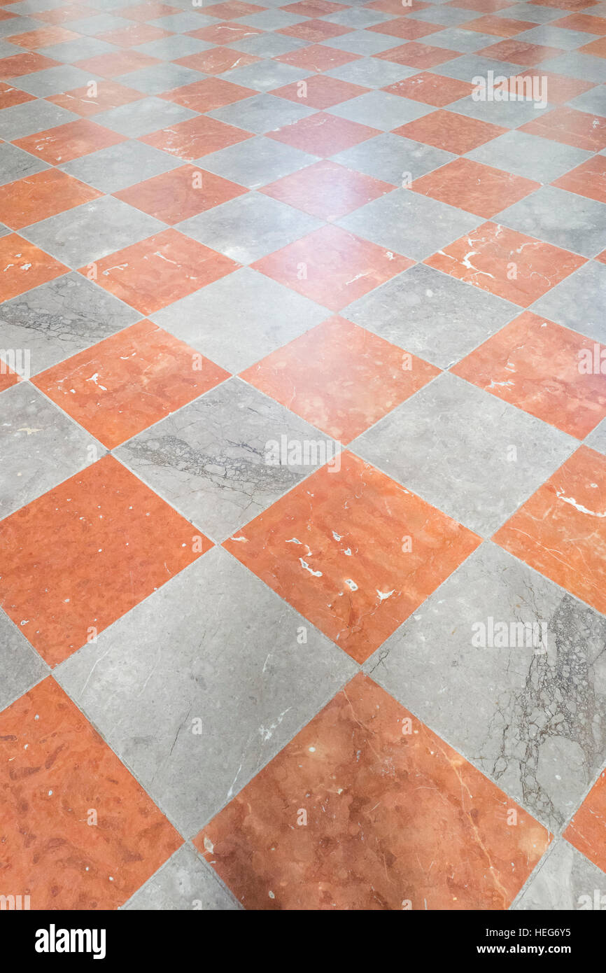 Marble floor of the Church of Our Lady in Munich, Germany Stock Photo