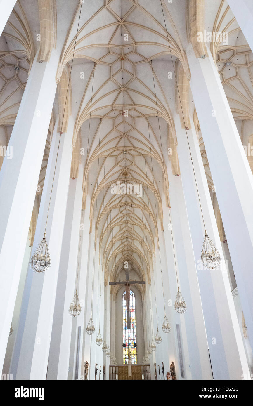 pillar arches of the Church of Our Lady Munich, Bavaria, Germany Stock Photo
