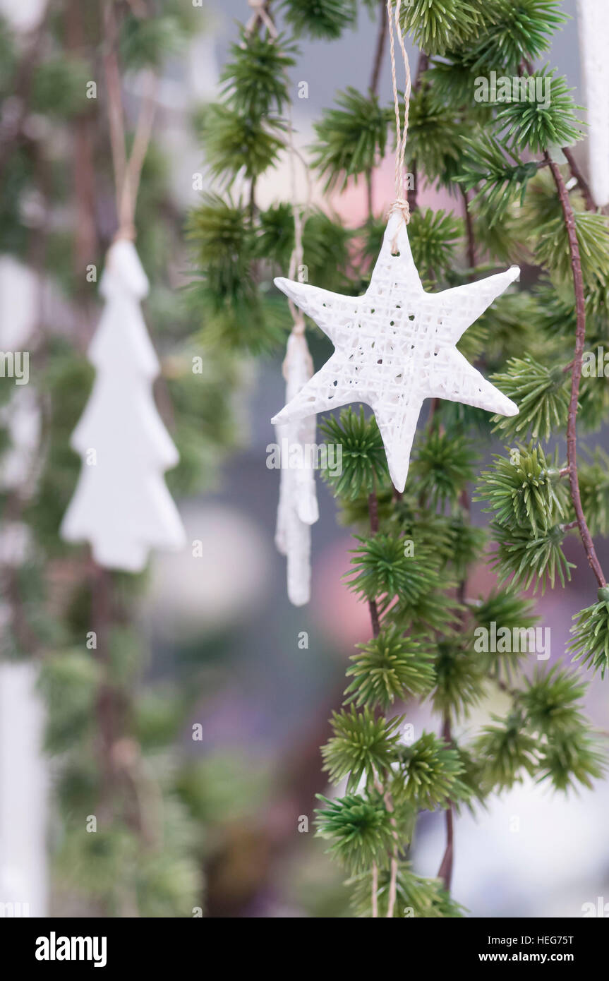Decoration at Christmas tree, Christmas Stock Photo