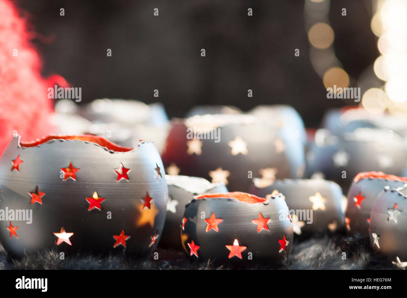 Starlights, candles, Christmas Stock Photo