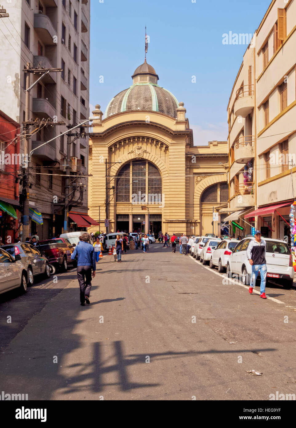 Brazil, State of Sao Paulo, City of Sao Paulo, View of the Mercado Municipal. Stock Photo