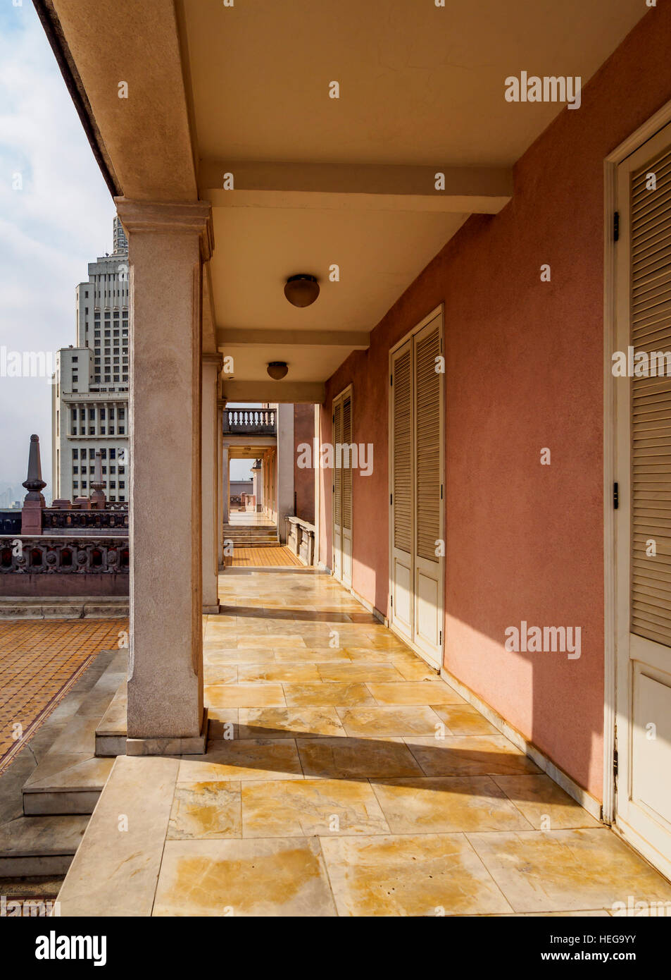 Brazil, State of Sao Paulo, City of Sao Paulo, View of the Martinelli Building. Stock Photo