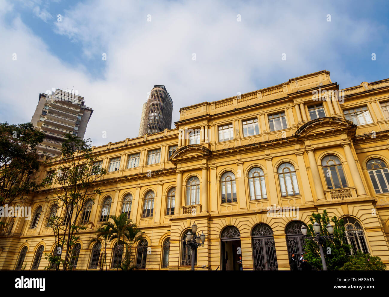 Brazil, State of Sao Paulo, City of Sao Paulo, State Office of Education Building on Republica Square. Stock Photo