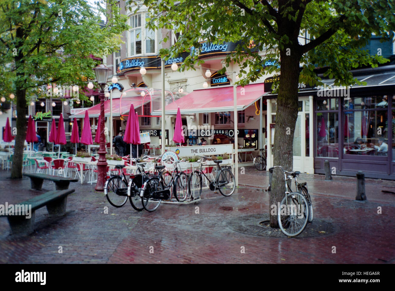 exterior of one of the bulldog cafes in amsterdam holland Stock Photo