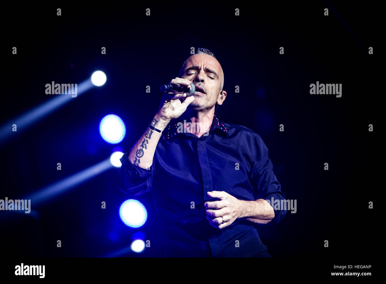 Milan, Italy. 20th Dec, 2016. The Italian pop singer and song-writer Eros  Ramazzotti pictured on stage as he performs at Mediolanum Forum in Assago  Milan Italy. © Roberto Finizio/Pacific Press/Alamy Live News