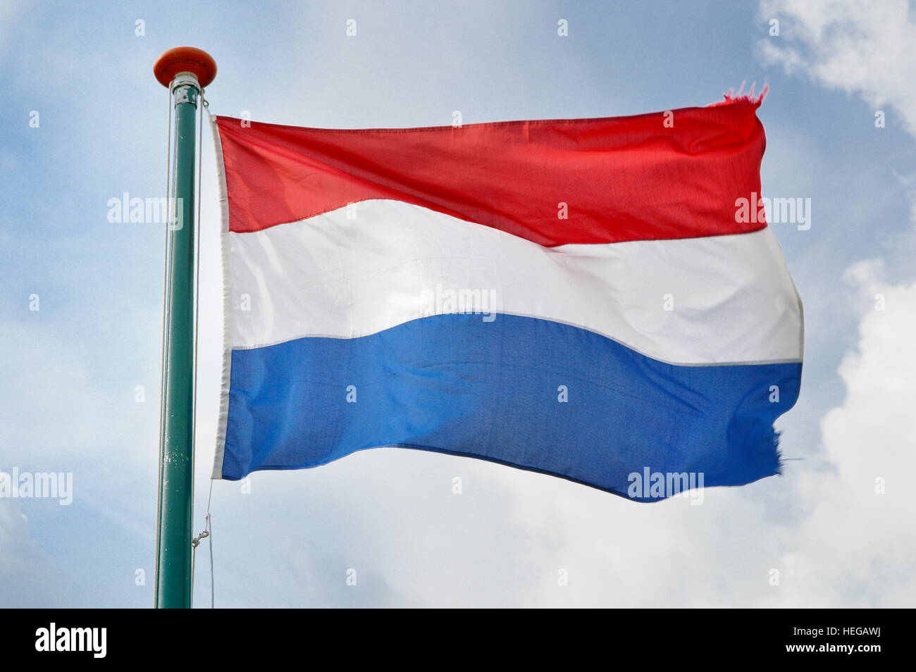 Netherlands flag waving in the wind outdoors Stock Photo