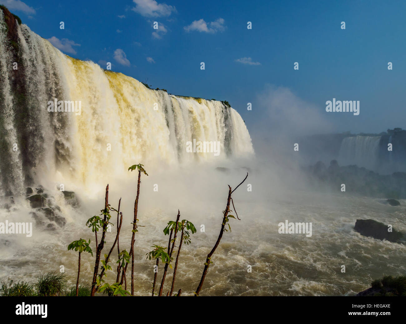 Brazil, State of Parana, Foz do Iguacu, View of the Iguazu Falls. Stock Photo