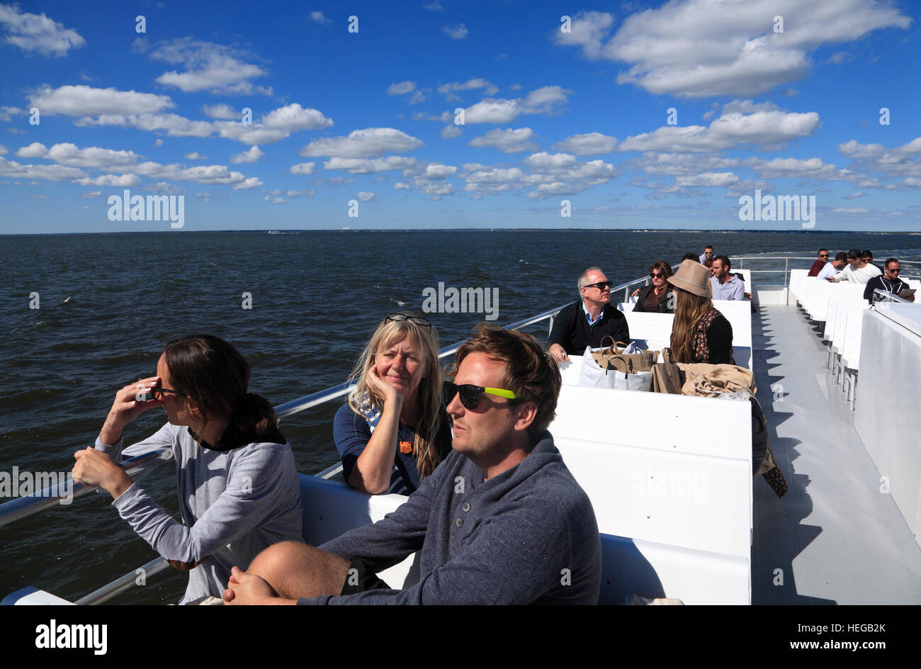 Sayville ferry to Pines Marina on Fire Island, Long Island, New York