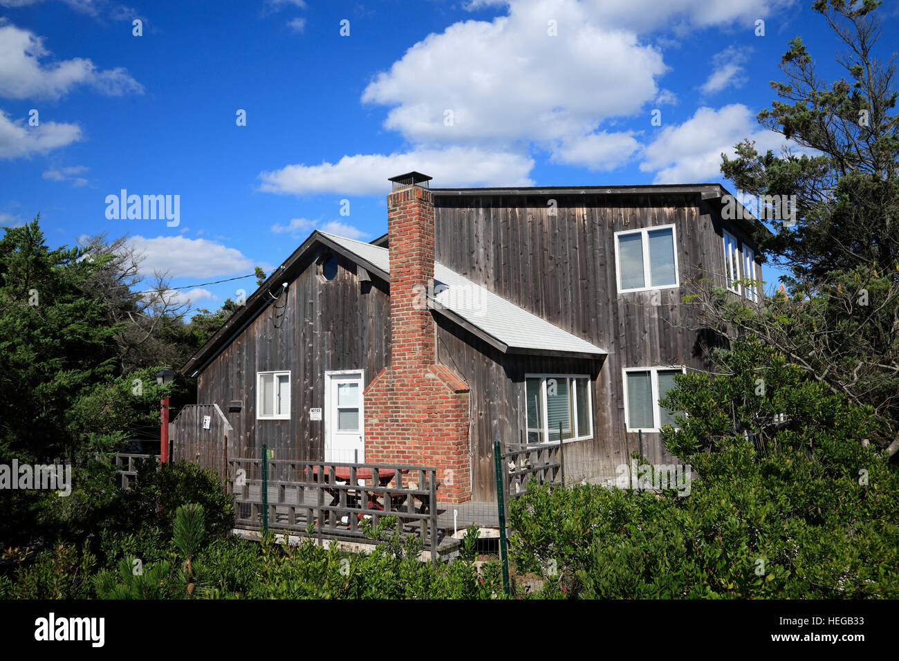 Holiday house in Pines, Fire Island, Long Island, New York, USA Stock