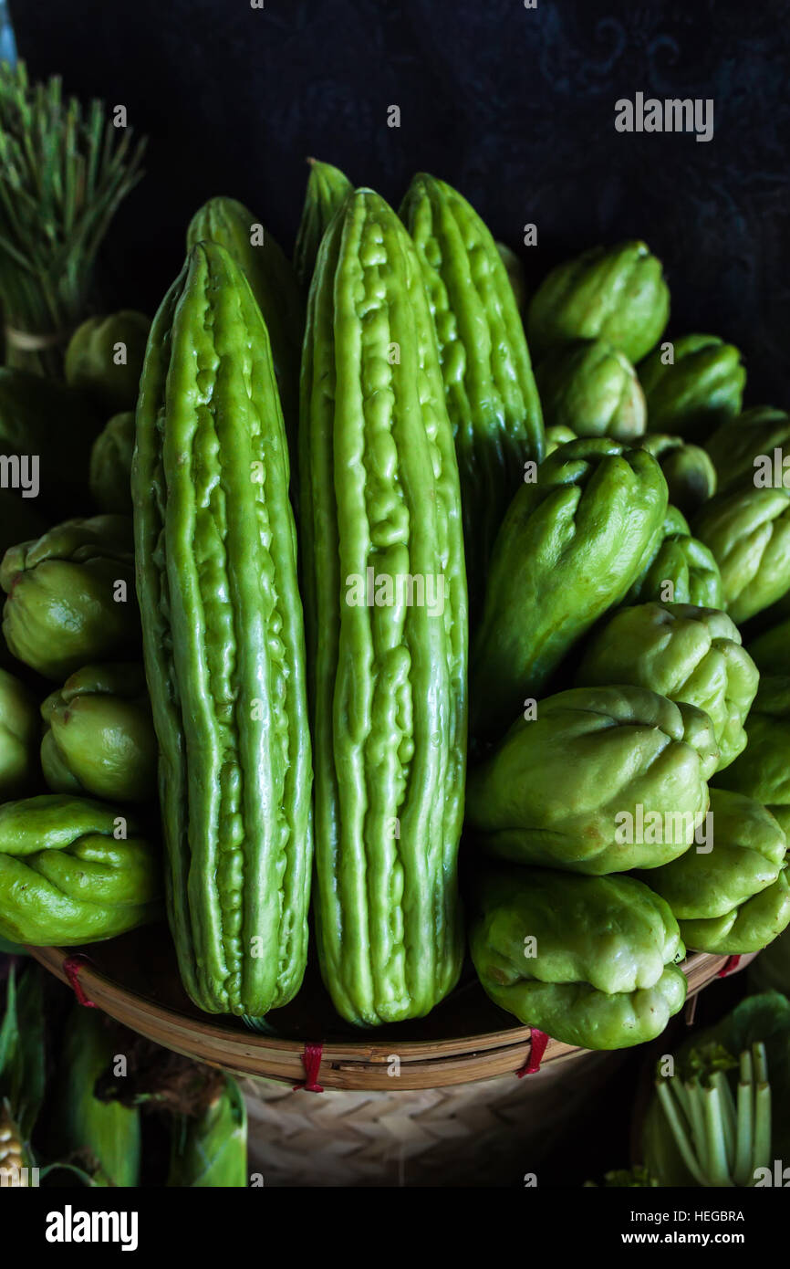 Momordica charantia often called bitter melon hires stock photography