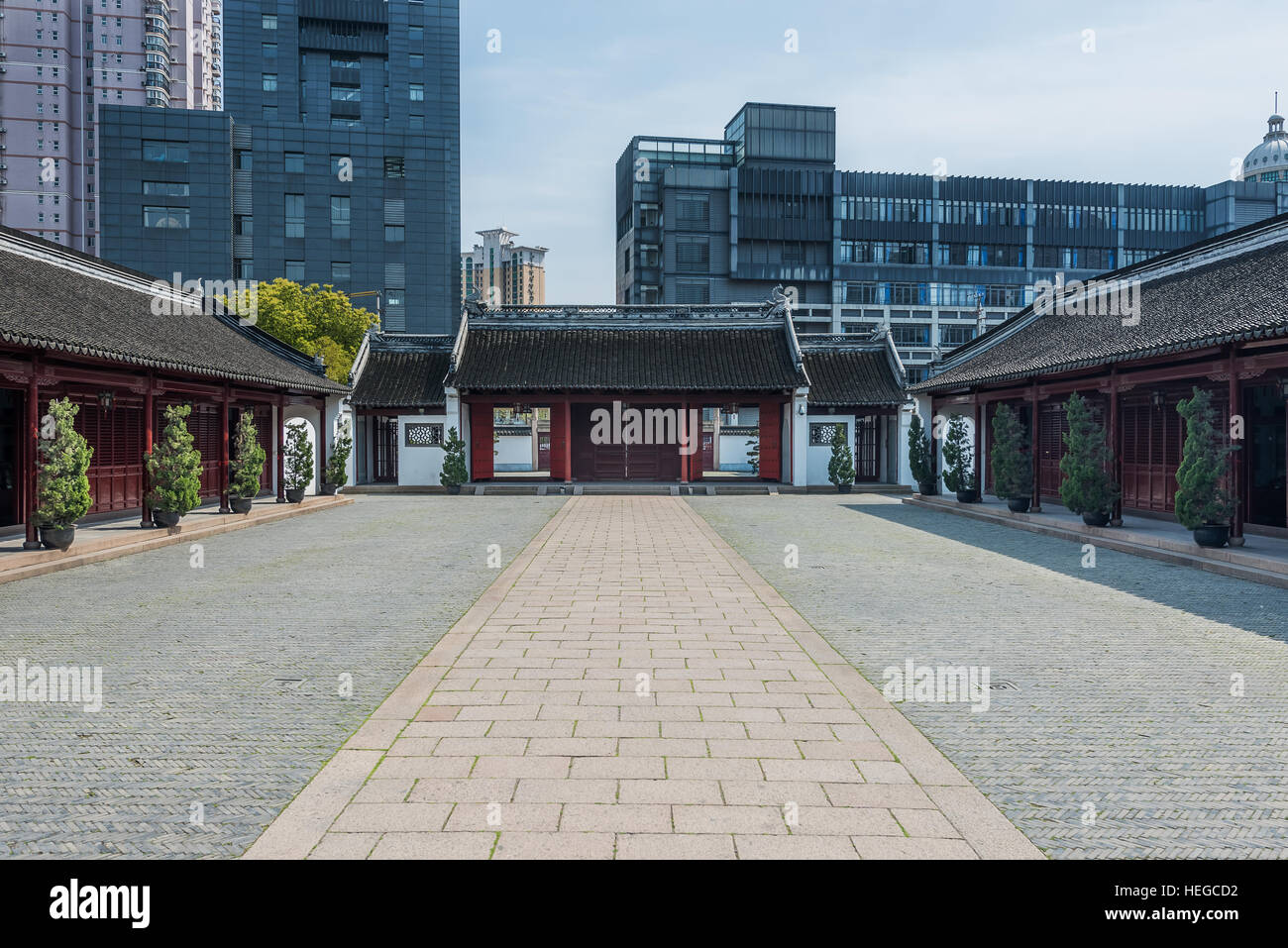 detail of Wen Miao confucian confucius temple in Shanghai China popular republic Stock Photo