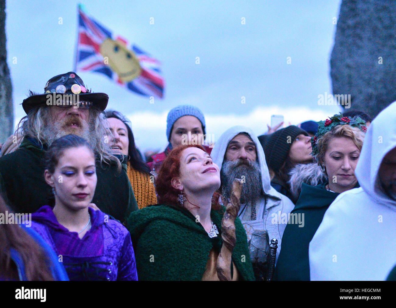 People gather at Stonehenge in Wiltshire on the winter solstice to ...