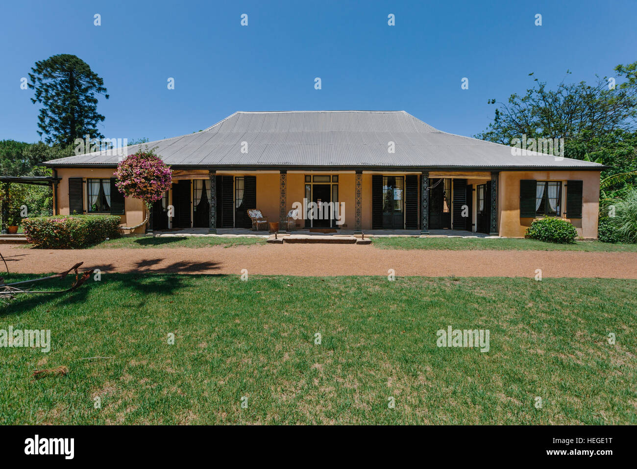 External view of Elizabeth Farm, an historical homestead museum in Sydney, Australia built for Governor Macarthur and his family Stock Photo