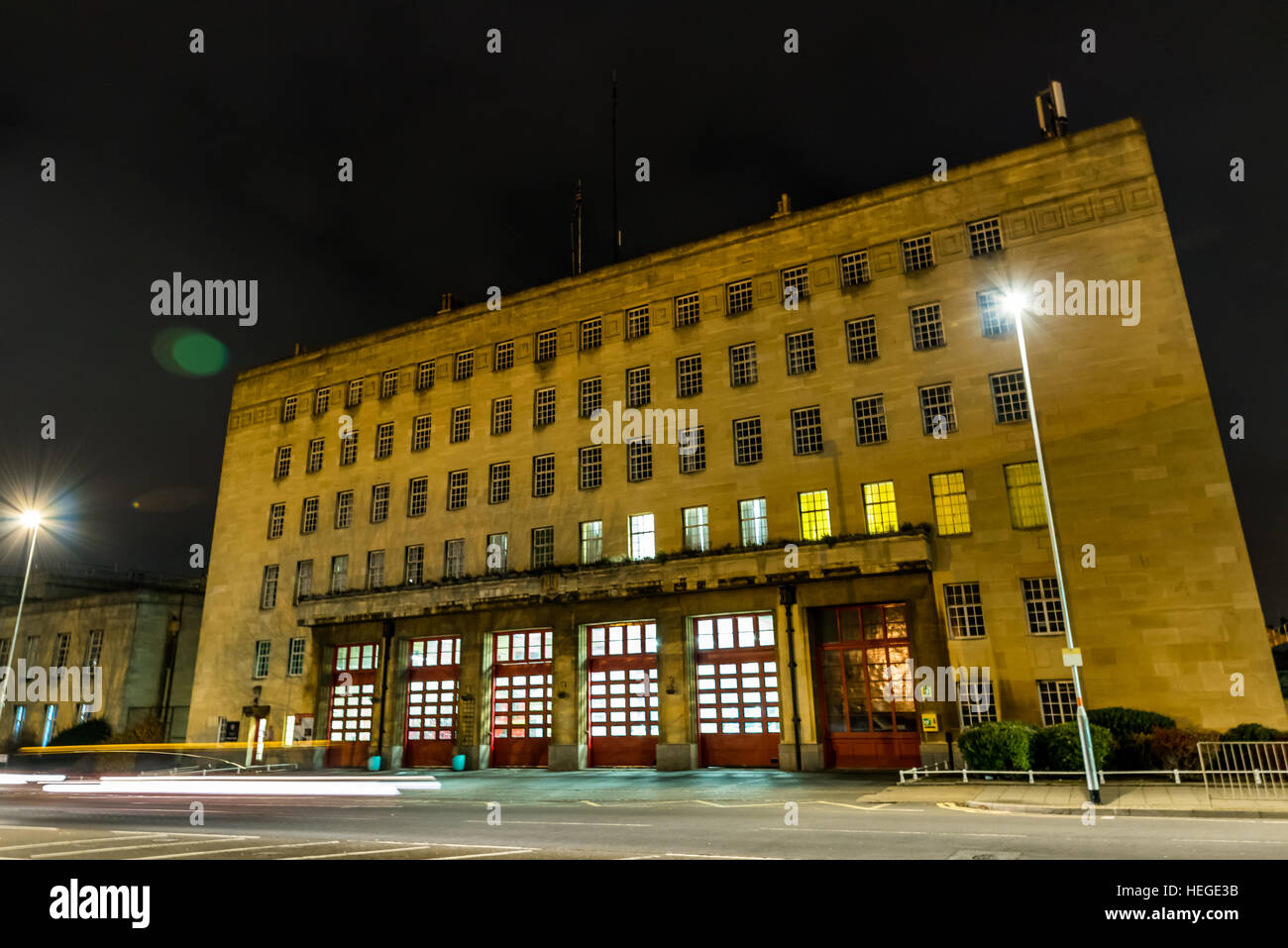 Night view of Fire Station in Northampton United Kingdom Stock Photo ...