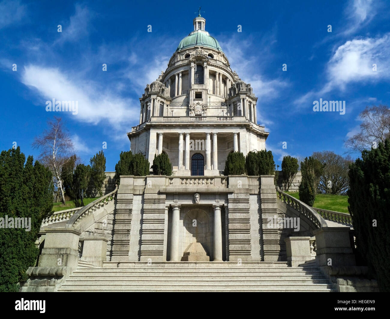 The Ashton Memorial is a folly in Williamson Park in the city of Lancaster in northwest England. Stock Photo