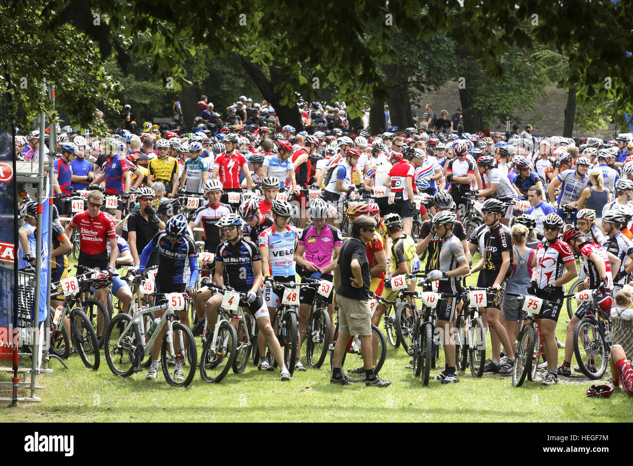 DEU, Germany, Wetter at the river Ruhr, Ruhrbikefestival and German MTB-Cross-Country Championship. Stock Photo
