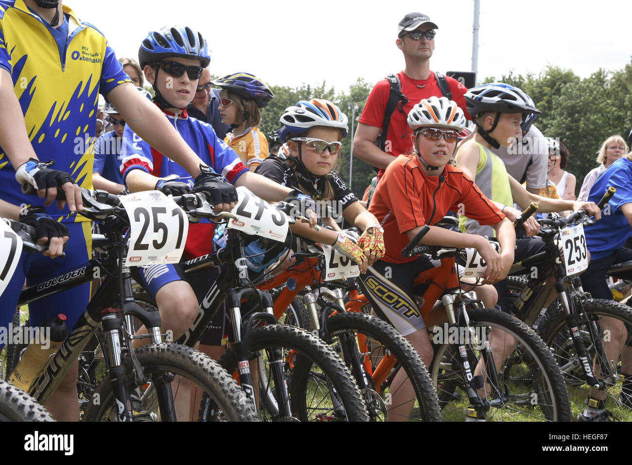 DEU, Germany, Wetter at the river Ruhr, Ruhrbikefestival and German MTB-Cross-Country Championship. . Stock Photo
