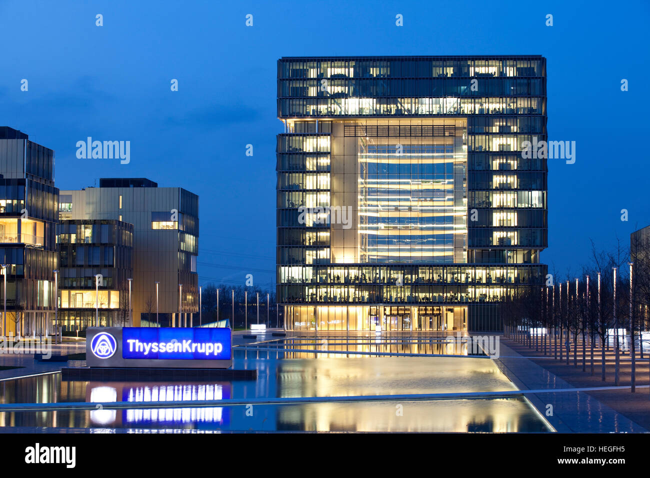 Germany,  Essen, ThyssenKrupp Quartier, new head office of the company ThyssenKrupp in Essen-Altendorf. Stock Photo