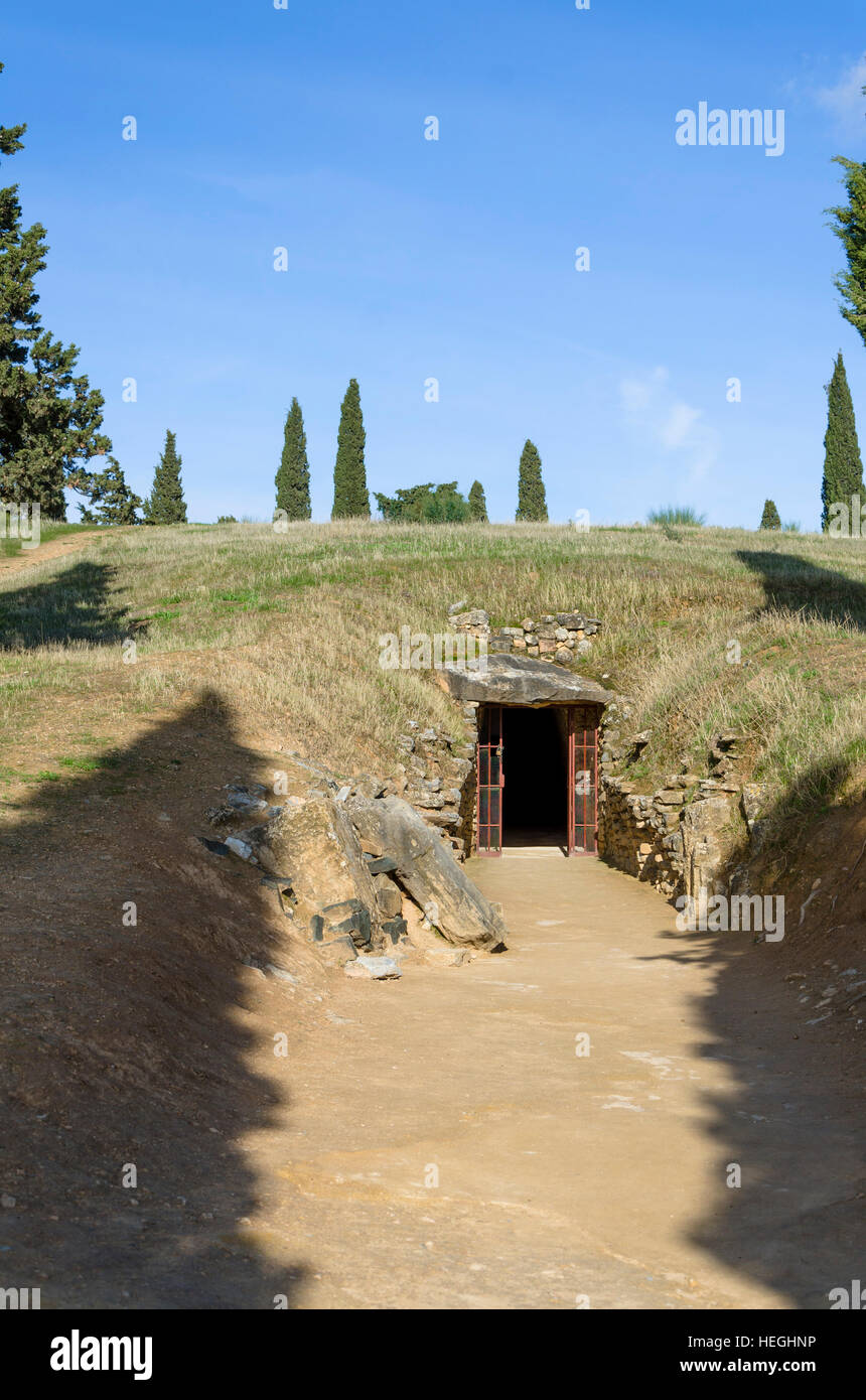 The Romeral Dolmen, dolmens, prehistoric burial chambers, megalithic tombs, Antequera, Andalusia, Spain Stock Photo