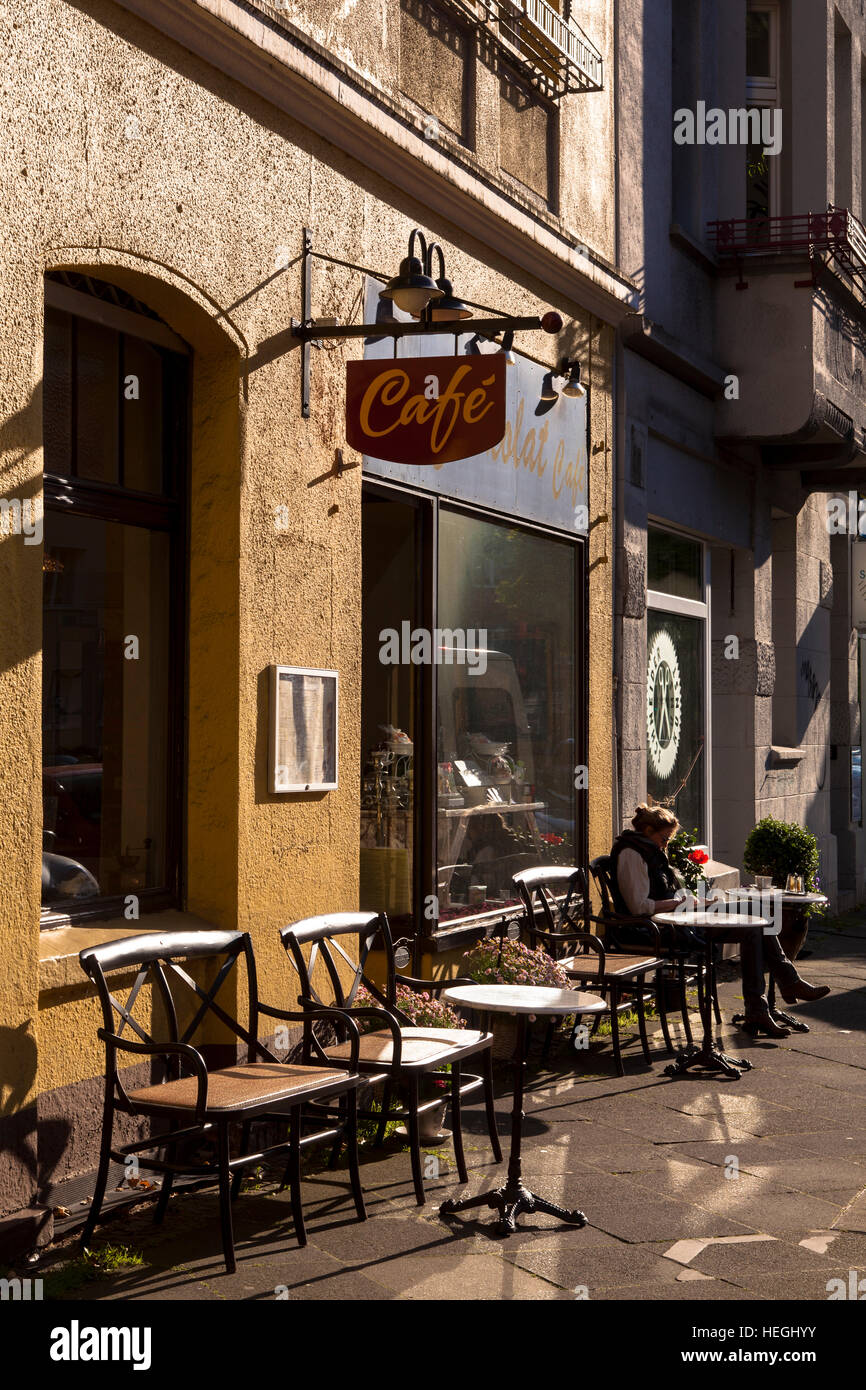 Germany, Café Chokolat in the street Neuer Graben at the district Kreuzviertel. Stock Photo