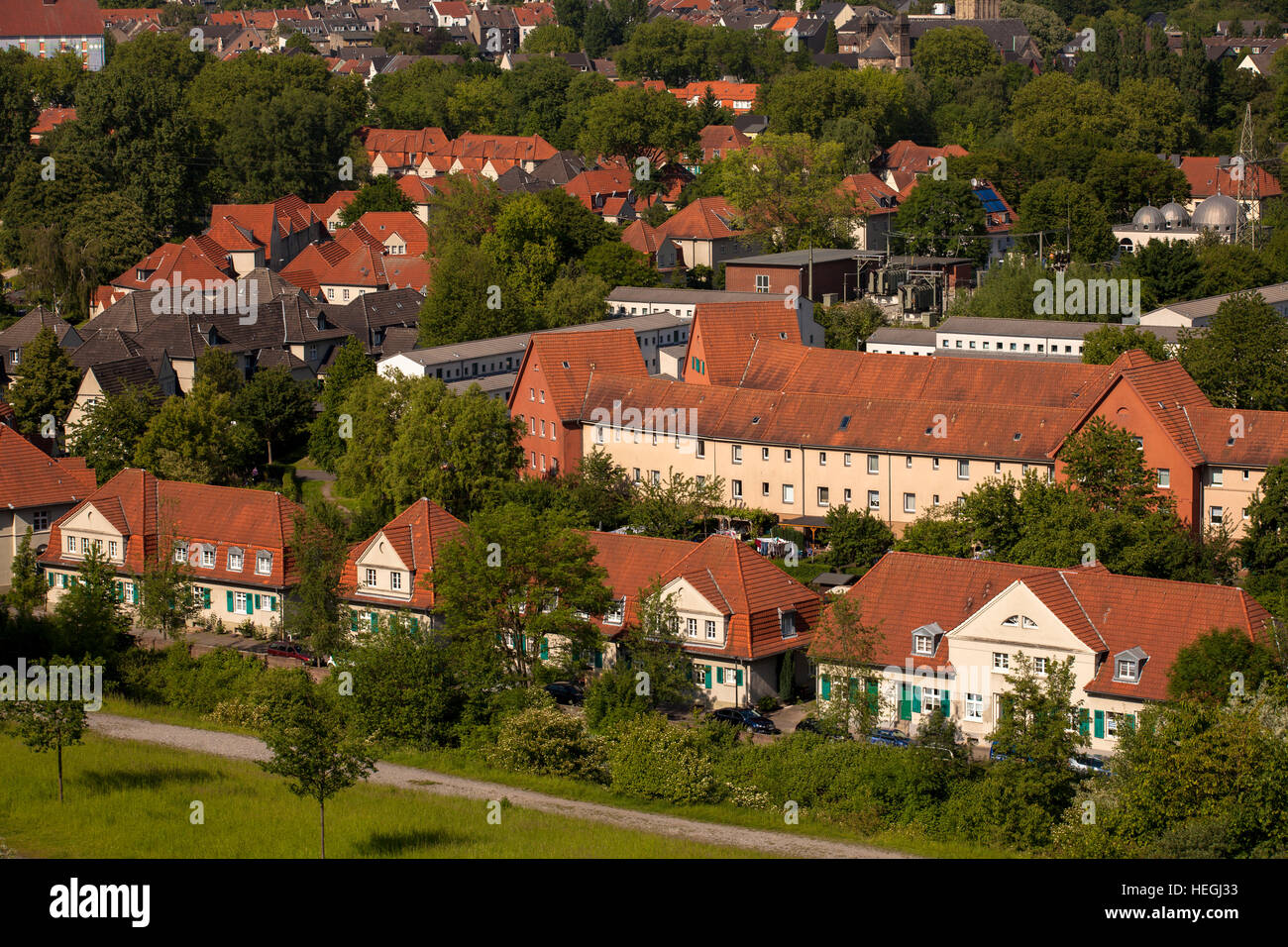 Germany, Ruhr area, Gelsenkirchen, the colony Schuengelberg, former residential area for miners. Stock Photo