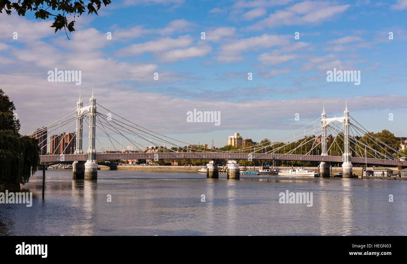Albert Bridge across the River Thames, London, UK Stock Photo - Alamy