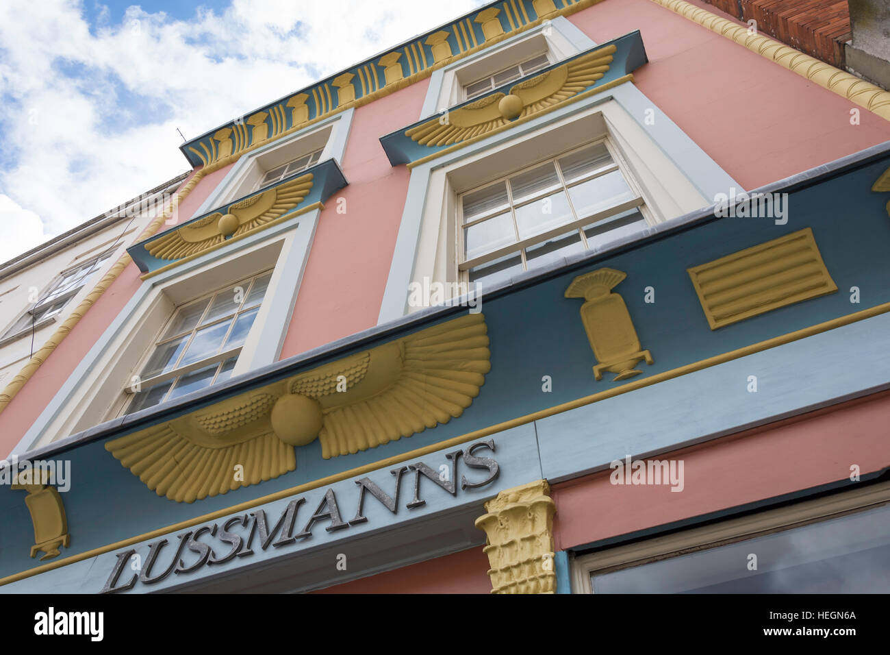 Lussmanns Restaurant in historic ‘Egyptian House’, Fore Street  Hertford, Hertfordshire, England, United Kingdom Stock Photo