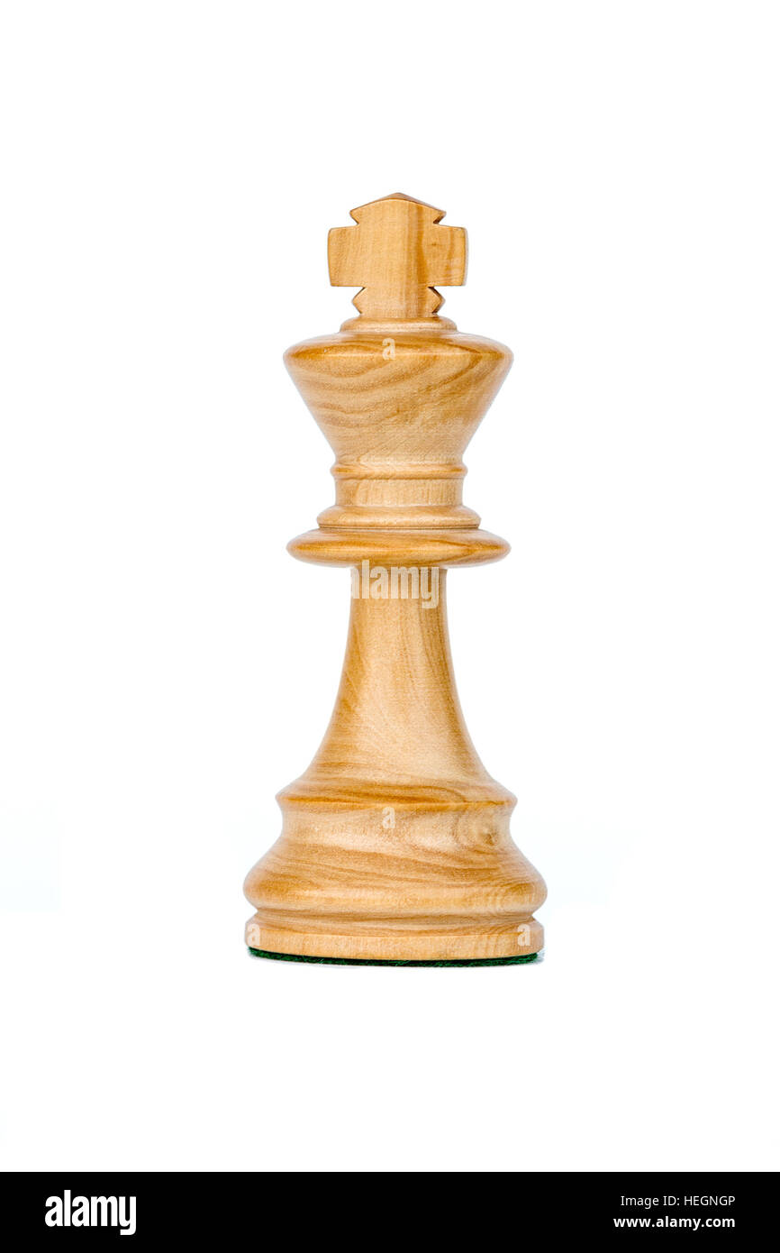 boxwood black king chess piece isolated Stock Photo