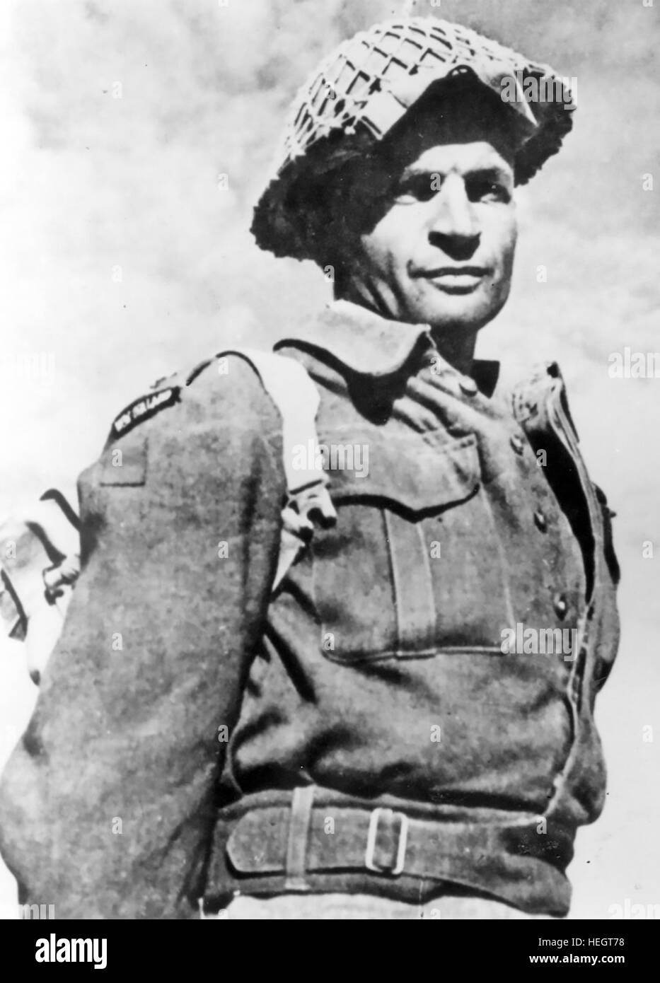 CHARLES UPHAM VC & Bar (1908-1994) New Zealand soldier  awarded two VCs for heroic actions in Crete in 1941 and Egypt in 1942. Stock Photo