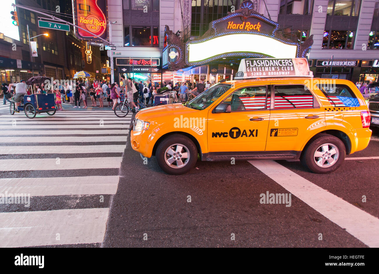 New York City yellow taxi cab Stock Photo