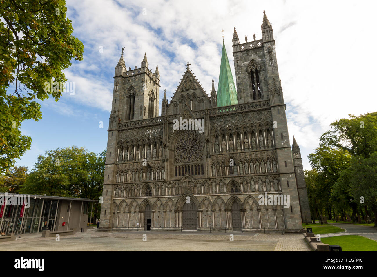 Nidaros cathedral of Trondheim - the northernmost medieval cathedral in the world, Norway Stock Photo