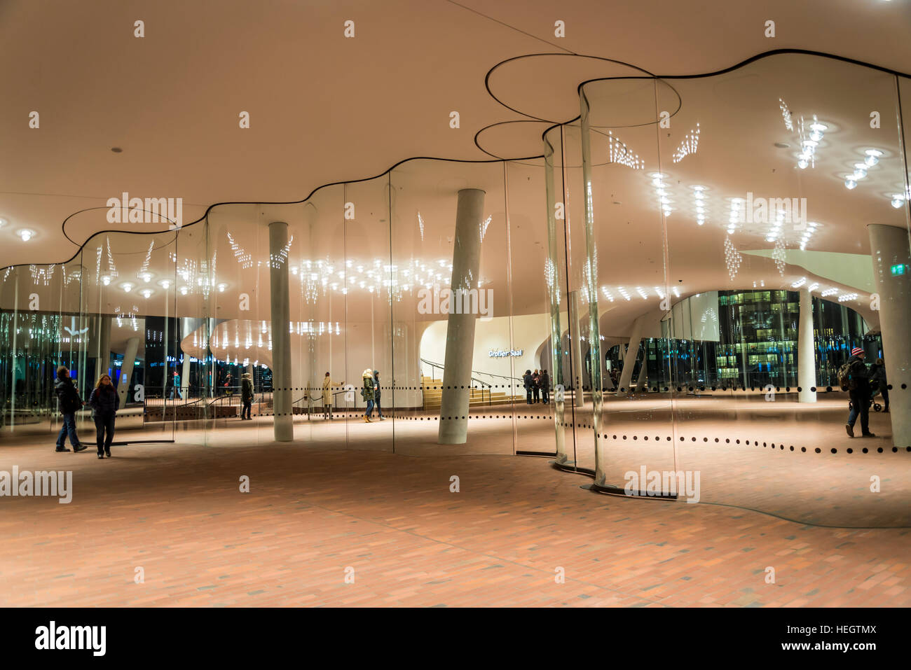 Interior of the Elbphilharmonie concert hall and the viewing platform, Hamburg, Germany Stock Photo