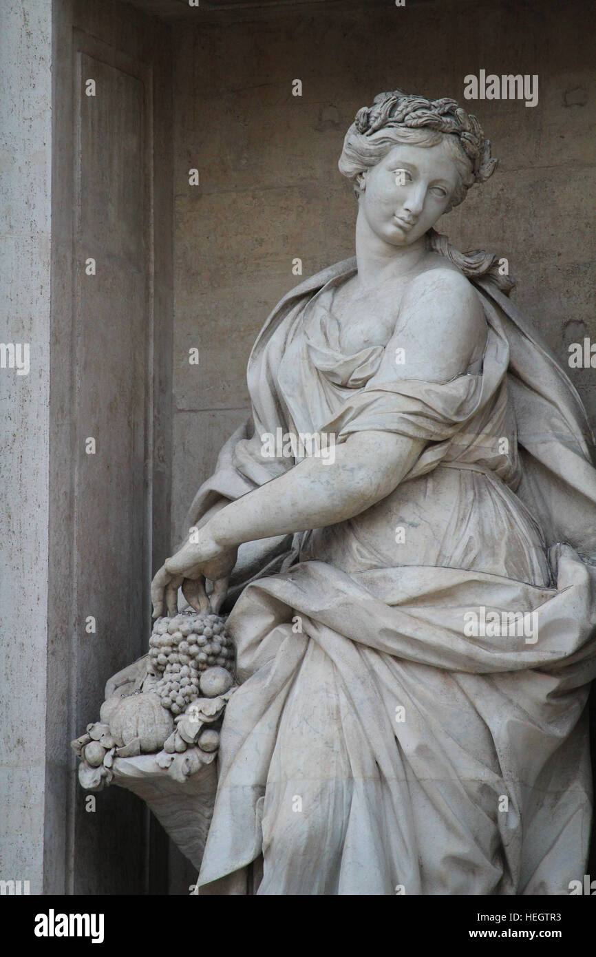 Personification of Abundance in the Trevi Fountain, Rome Stock Photo ...