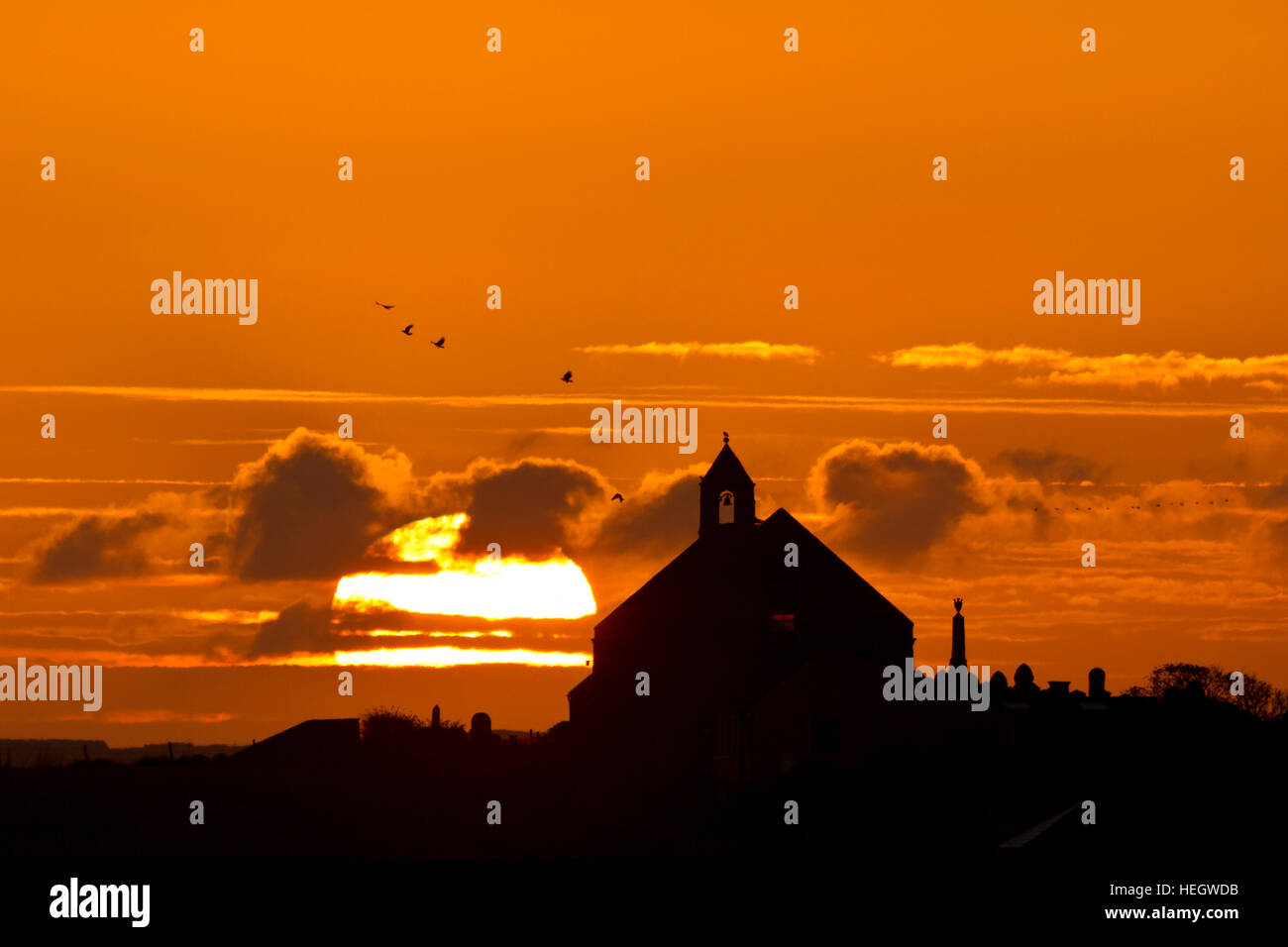 Orkney Islands sunset Stock Photo