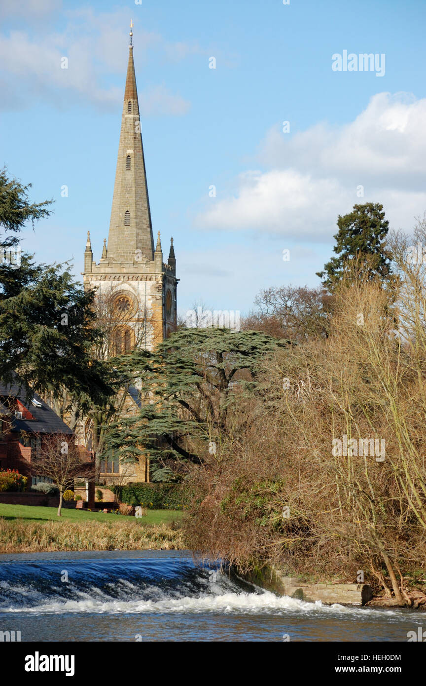 The tower of the Church of the Holy Trinity, StratforduponAvon beside