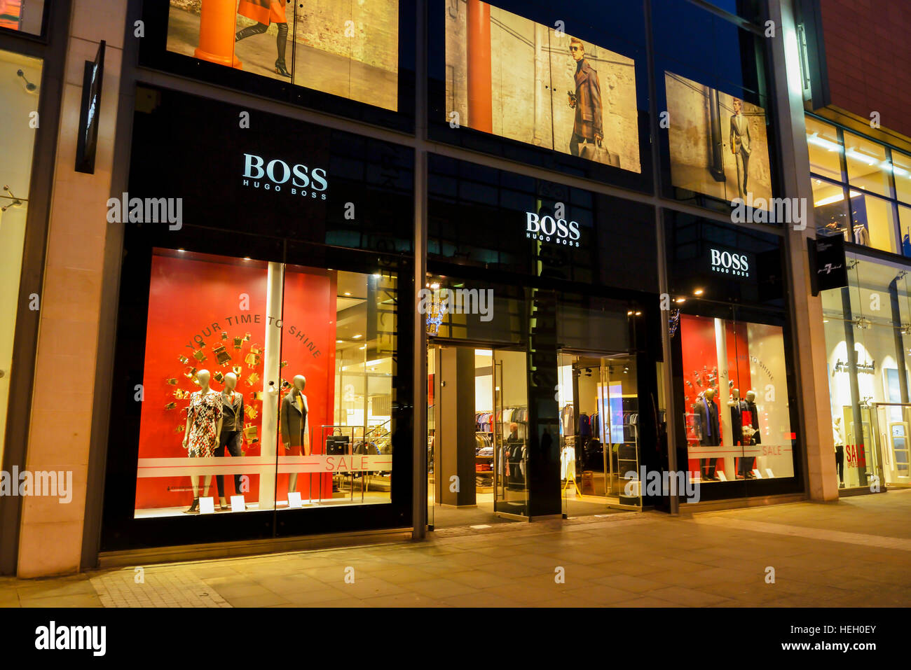 HUGO BOSS iconic fashion clothing shop in Manchester Stock Photo - Alamy