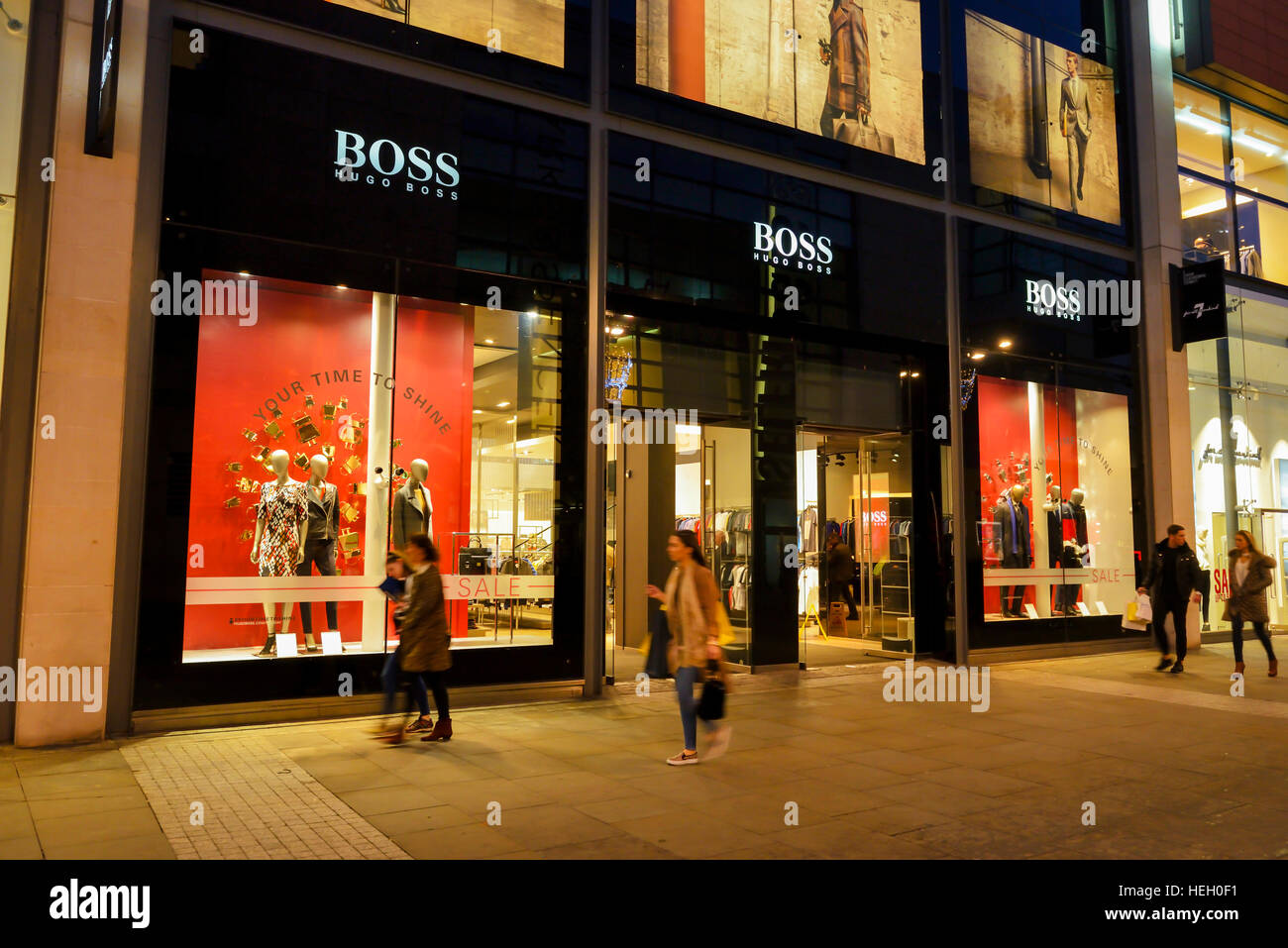 HUGO BOSS iconic fashion clothing shop in Manchester Stock Photo - Alamy
