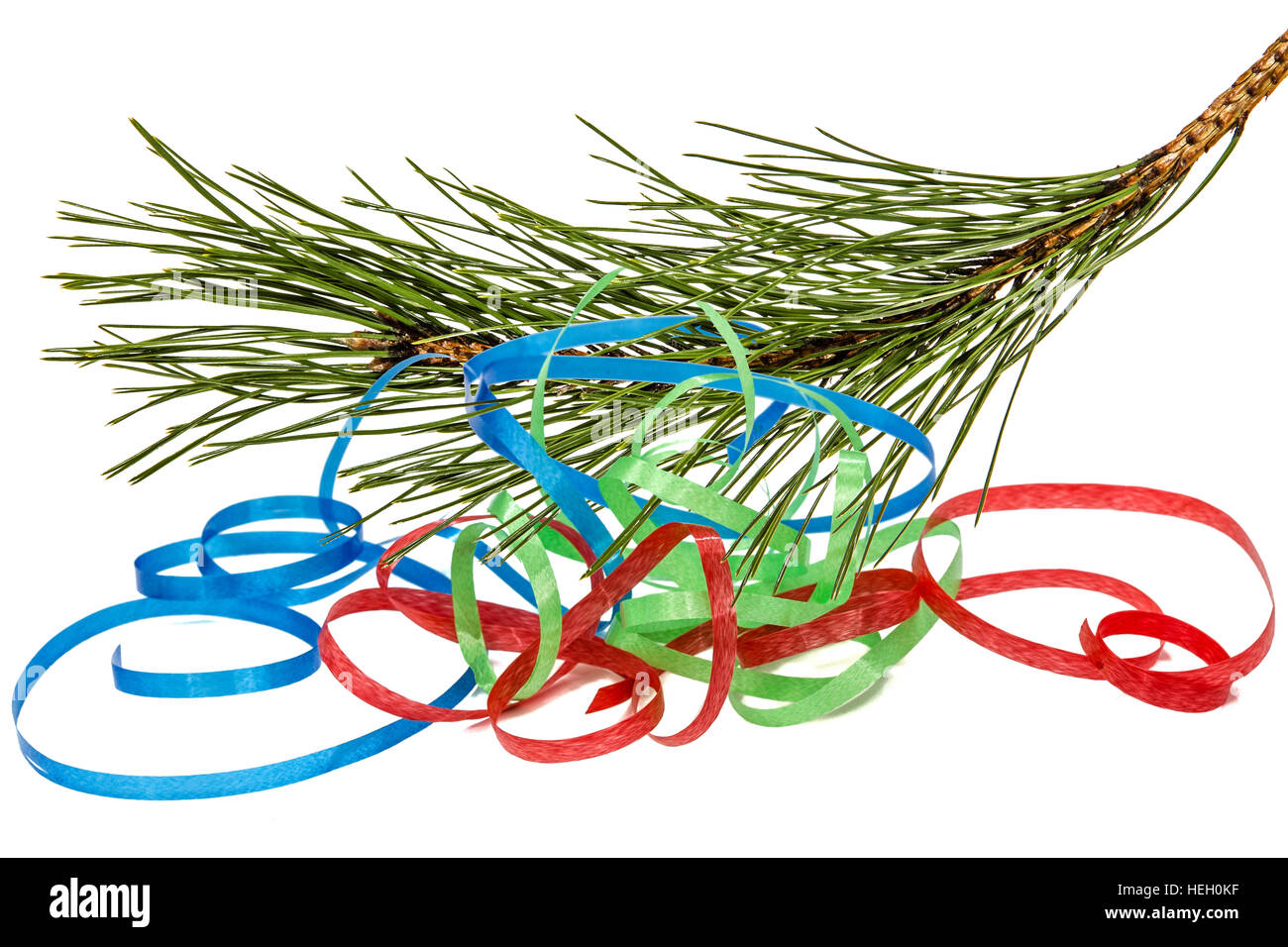 Multicolored streamer, isolated on white background Stock Photo - Alamy