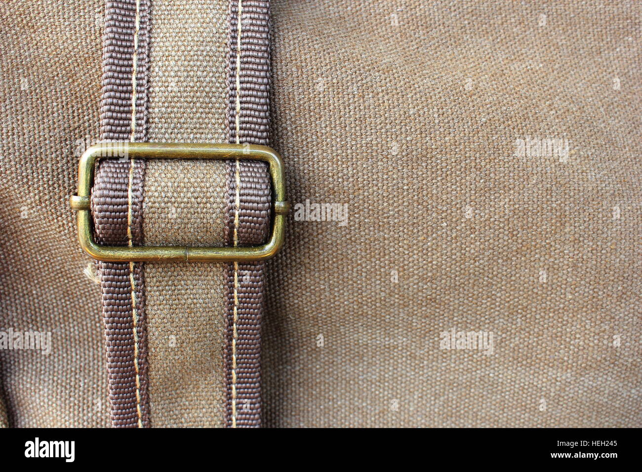 background and texture of brown fabric with strap Stock Photo