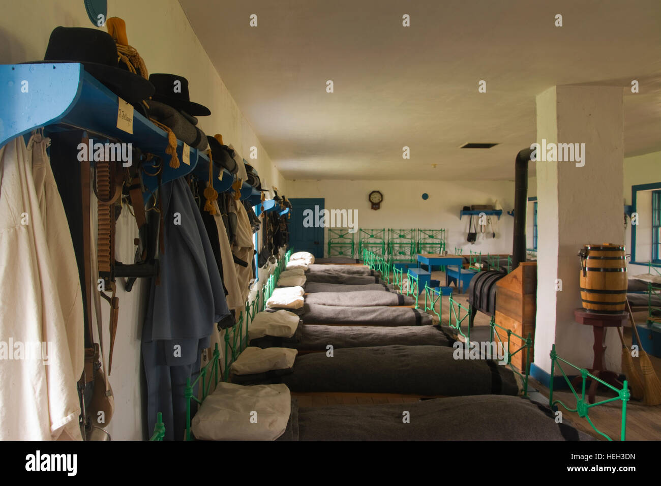 United States of America, USA, Wyoming, WY, Fort Laramie, Cavalry Barracks (1874), dormitory Stock Photo