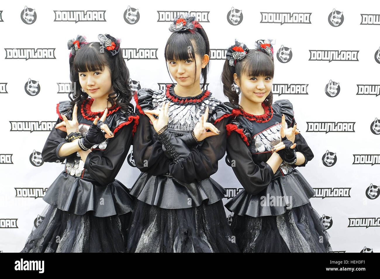 Babymetal Attending A Photocall At The 2016 Download Festival Held At