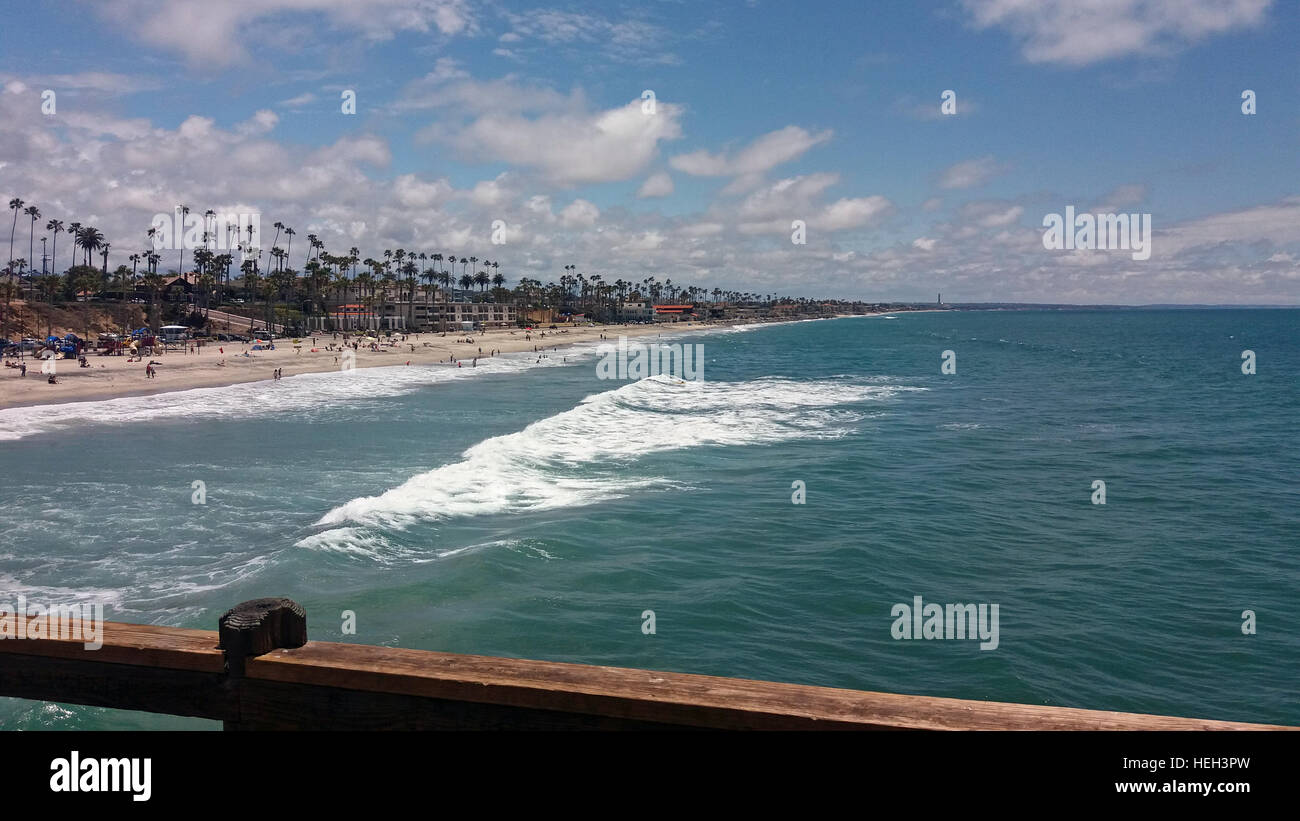 Oceanside, California. View from pier to beach Stock Photo - Alamy