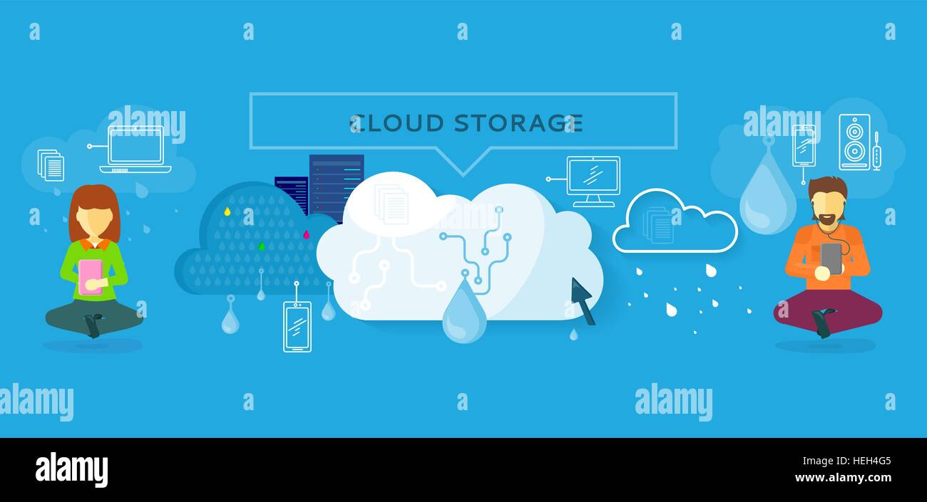 Cloud storage design flat concept Stock Vector Image & Art - Alamy