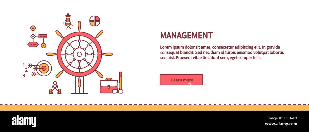 Icons for management, business tools in flat design. Poster banner on ...