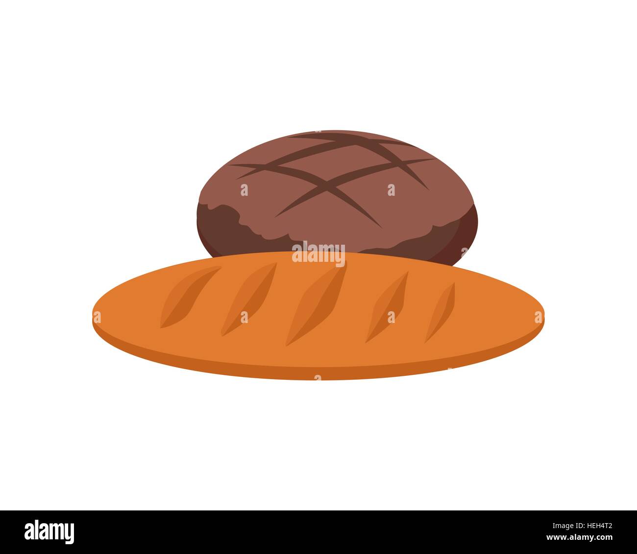 Bread design flat isolated white. Bakery isolated, food healthy, meal loaf and toast breakfast